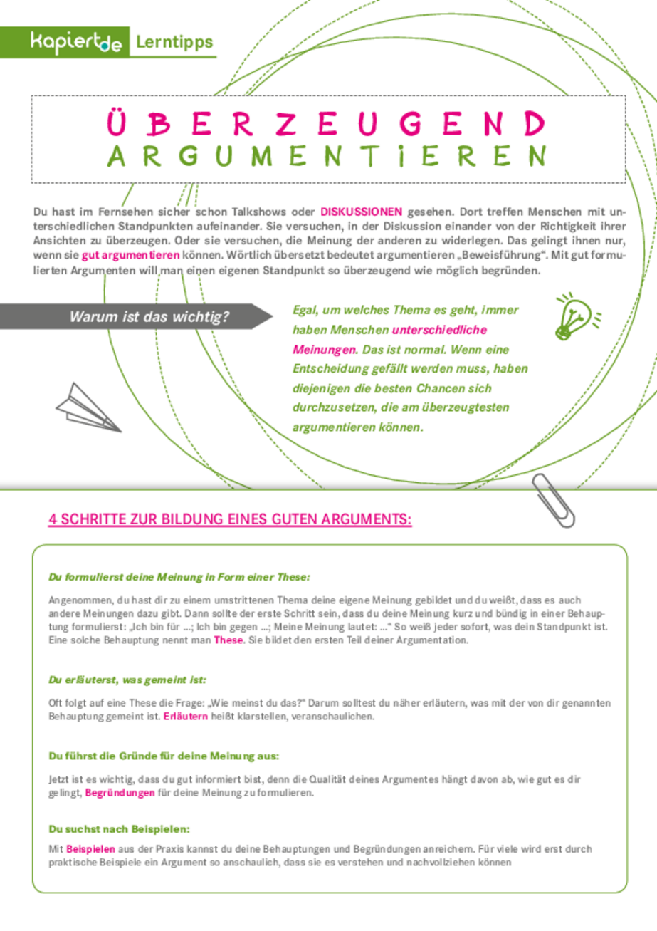 Lerntipps: Überzeugend argumentieren