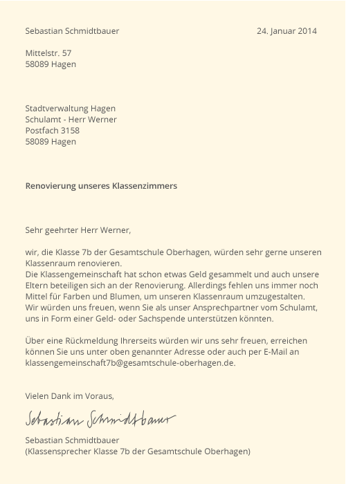 Personen anschreiben zwei Anrede Brief