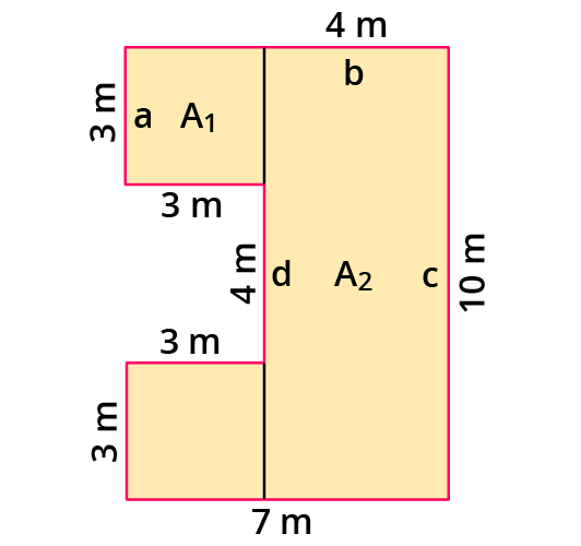 Umfang und Flächeninhalt von zusammengesetzten Figuren berechnen
