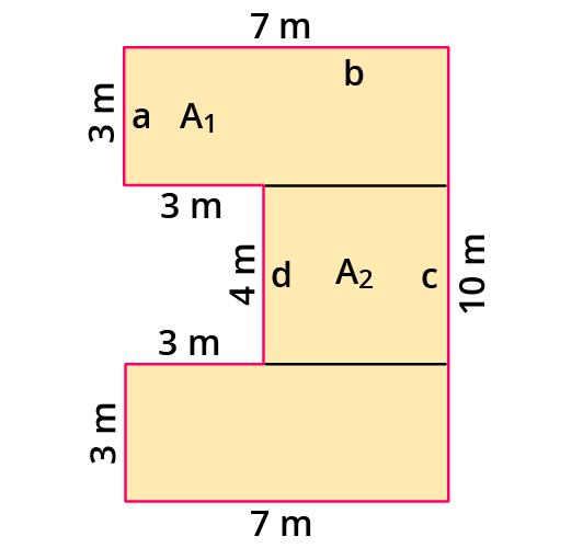 Umfang und Flächeninhalt von zusammengesetzten Figuren berechnen