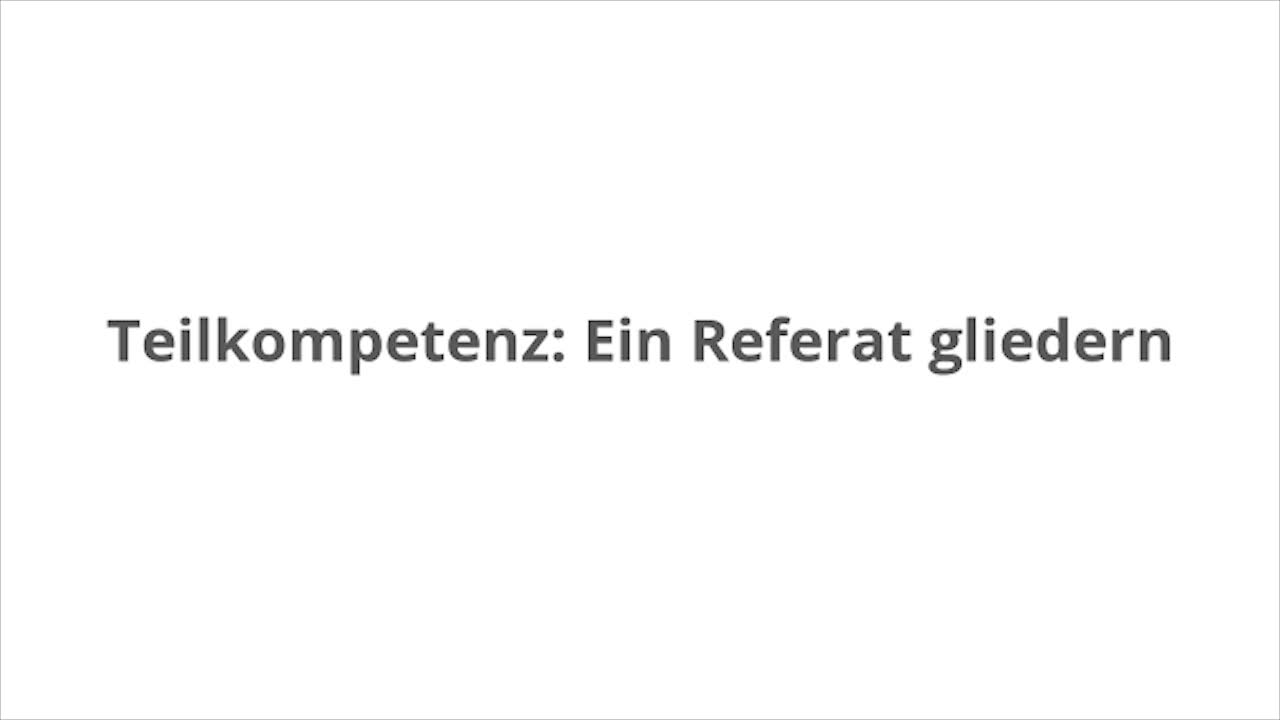 Gliederung Eines Referats Kapiert De